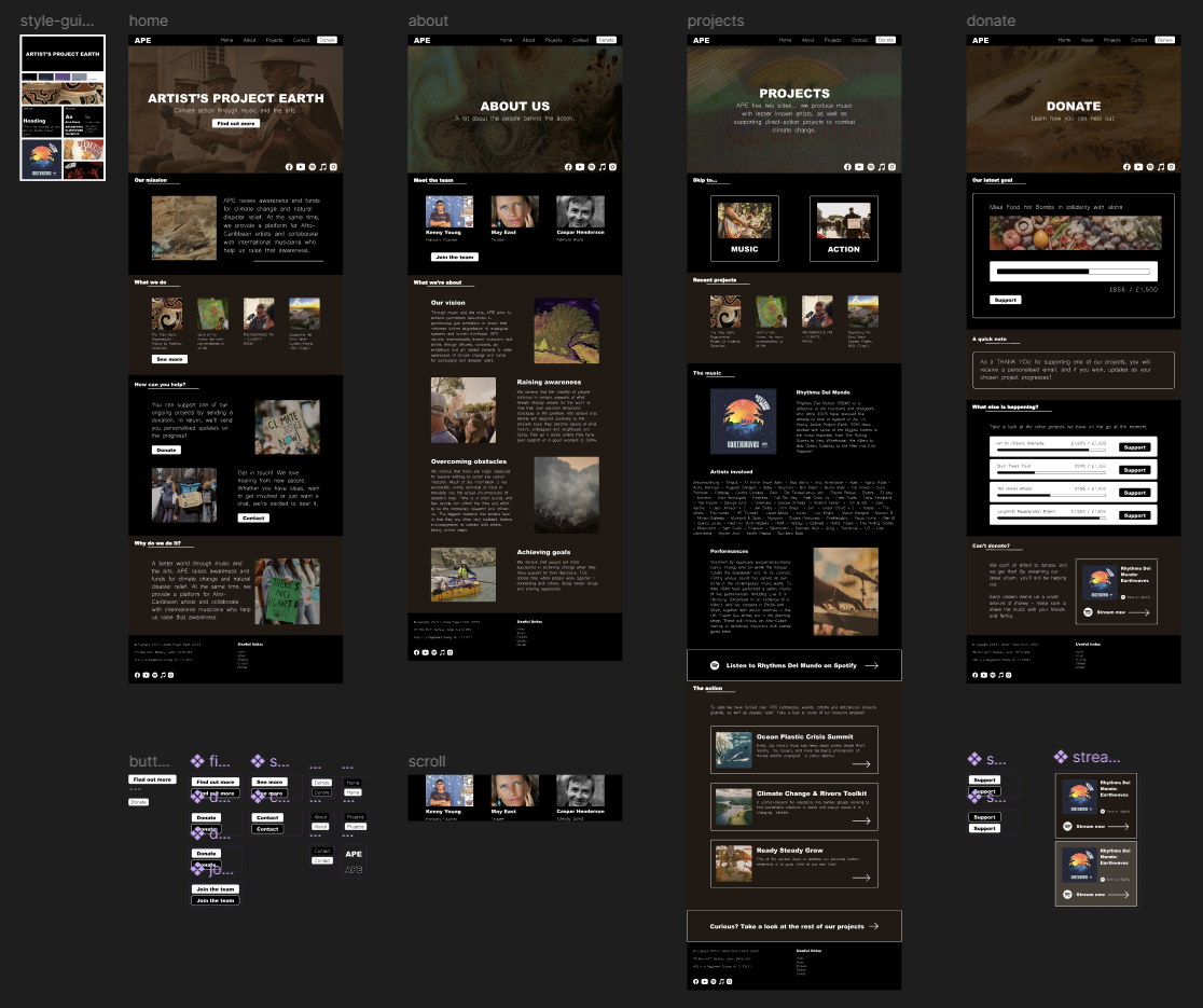 Screenshot of APE's prototyped redesign.