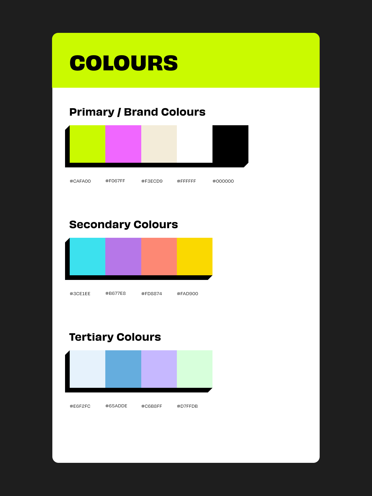 Colours from the design system