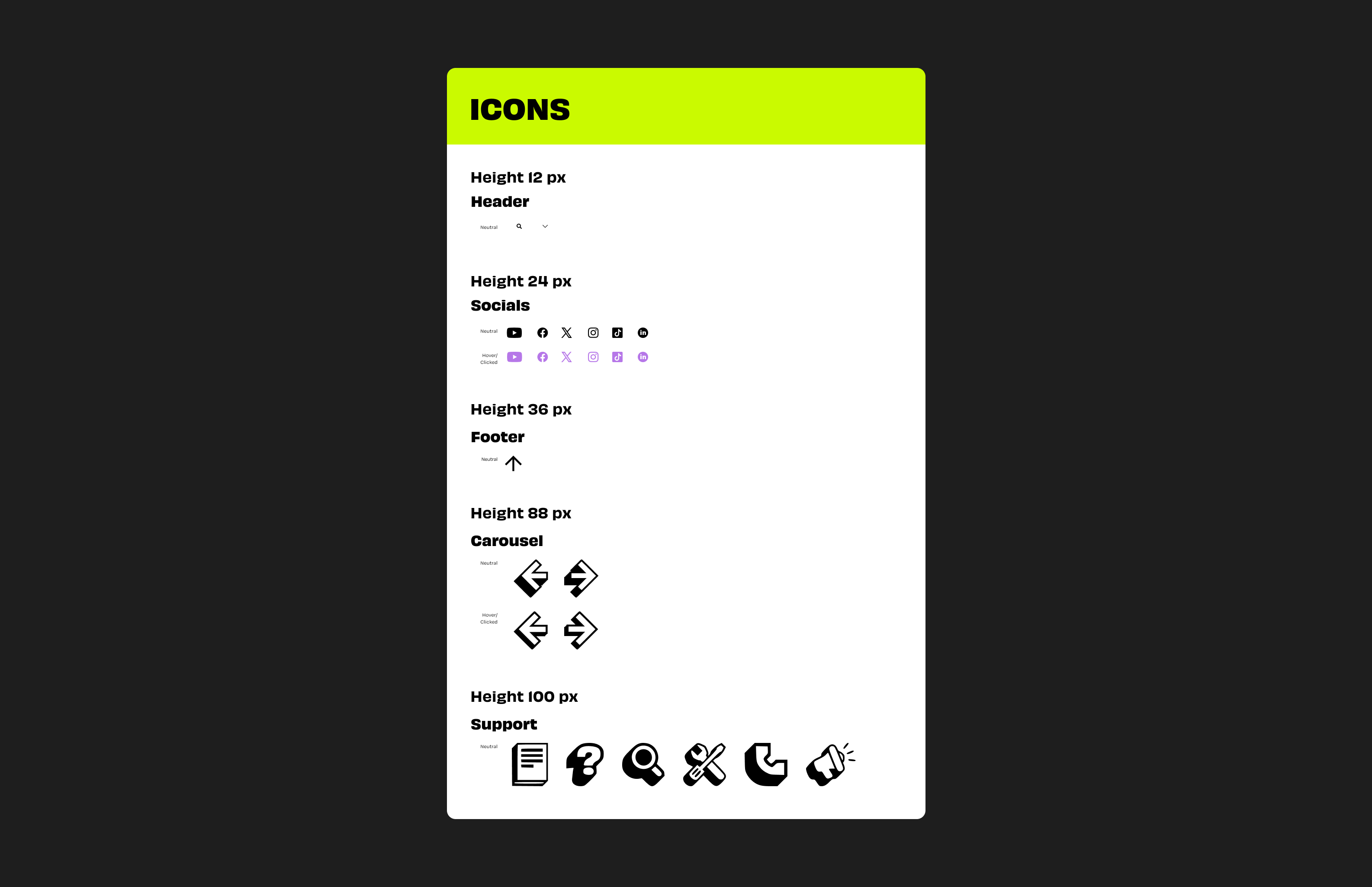 Icons from the design system