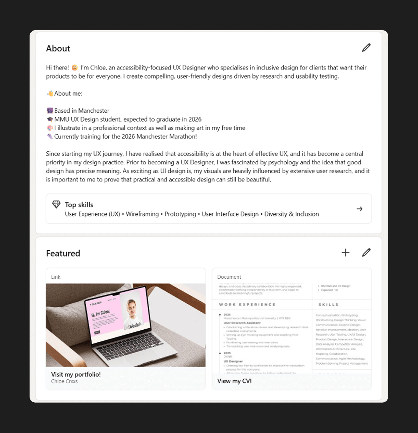 LinkedIn about screenshot