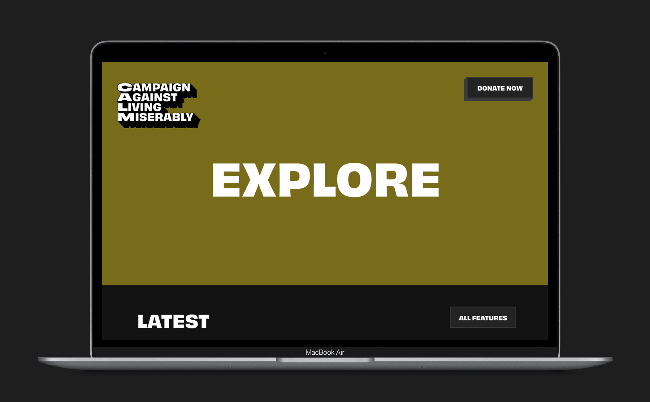 "Explore" screen shown on a laptop